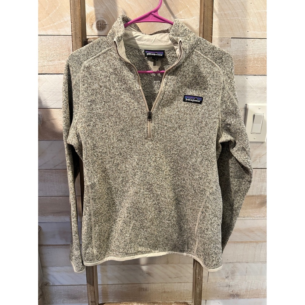Patagonia Better Sweater 1/4 Zip Pullover Oatmeal Heather Gray Womens Small